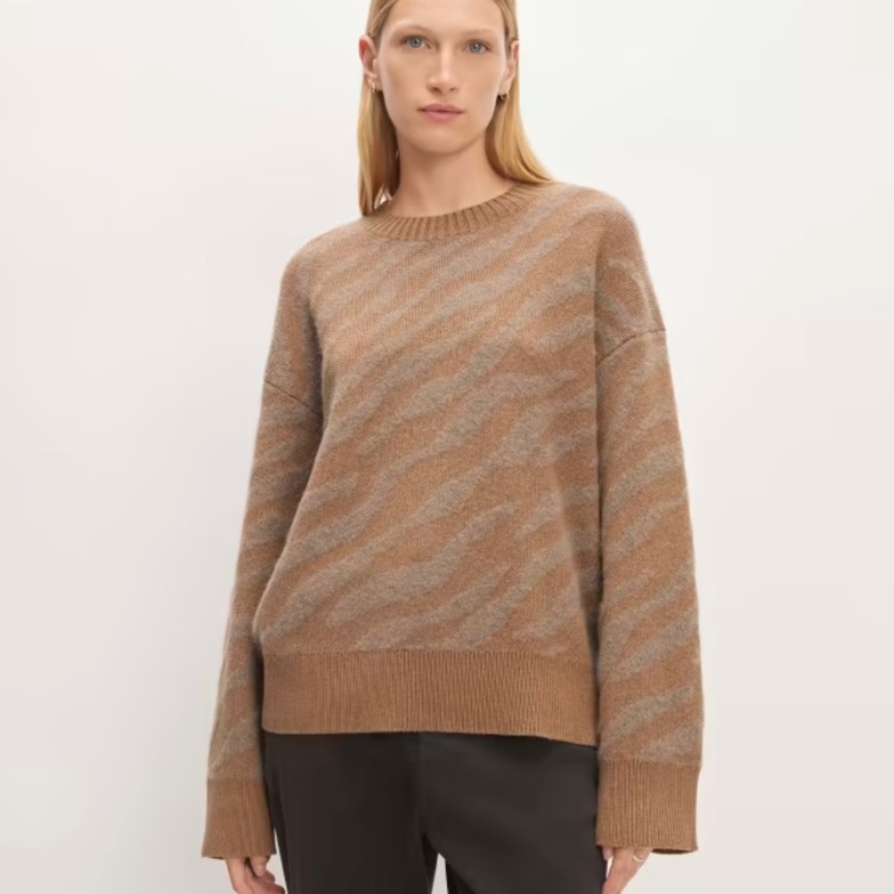 Everlane The Alpaca Tiger Jacquard Crewneck